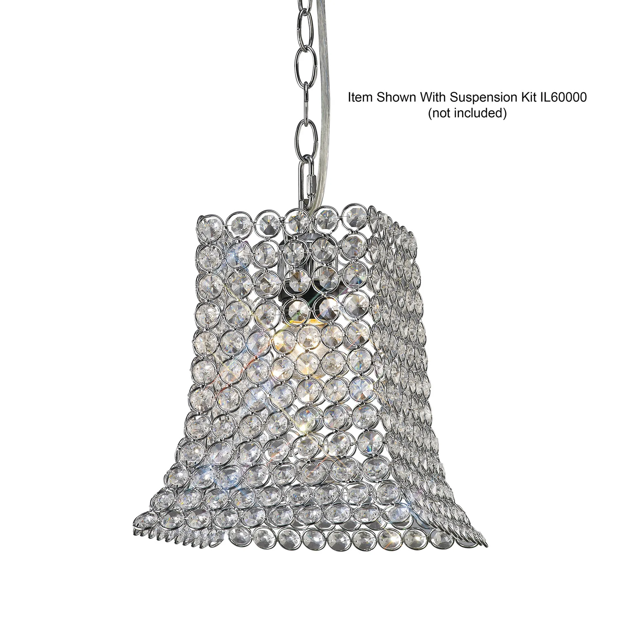 Kudo Polished Chrome Shades Diyas Glass Shades